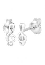 Elli Damskie kolczyki wkrętki klucz wiolinowy Muzyka Melodia w srebrze próby 925 Sterling Silver Kolczyki 1 ct. Szare kolczyki damskie Elli, srebrne. Za 148.99 zł.