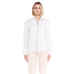 Bluza z zamek błyskawiczny na co dzień na siłownię. Białe bluzy damskie LEONE 1947 APPAREL, xl, bez wzorów, z bawełny, bez kaptura. W wyprzedaży za 179.45 zł.