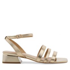 Sandały Sergio Bardi. Żółte sandały damskie Sergio Bardi, bez wzorów, bez obcasa, na słupku, bez zapięcia. Za 279.99 zł.