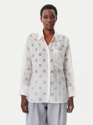 HUGO Koszula Essence 50531562 Biały Oversize. Białe koszule damskie Hugo, bez wzorów, z syntetyku, bez kołnierzyka, bez ramiączek. Za 559.99 zł.
