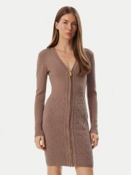 Marciano Guess Sukienka dzianinowa G6BK09 Z1547 Beżowy ciemny Regular Fit. Brązowe sukienki damskie Marciano Guess, z aplikacjami, z dzianiny, bez ramiączek. Za 989.99 zł.