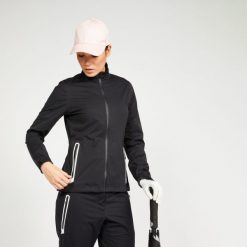 Kurtka do golfa damska Inesis RW500 wodoodporna. Niebieskie kurtki damskie INESIS, s, bez wzorów, z materiału, bez kaptura. Za 359.99 zł.