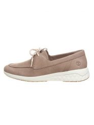 Timberland Skórzane mokasyny "Bradstreet Ultra" w kolorze szarobrązowym rozmiar: 36. Brązowe mokasyny damskie Timberland, z okrągłym noskiem, bez obcasa. Za 351.95 zł.