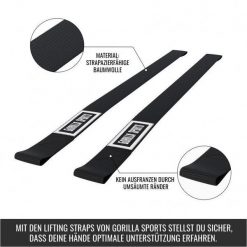Paski do podnoszenia ciężarów Gorilla Sports 2 sztuki. Czarne paski damskie GORILLA SPORTS, bez wzorów. Za 29.99 zł.