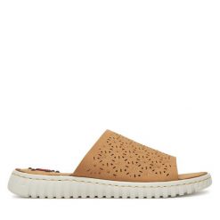 Klapki Go Soft. Brązowe klapki damskie GO SOFT, bez wzorów, bez obcasa, bez zapięcia. Za 119.99 zł.