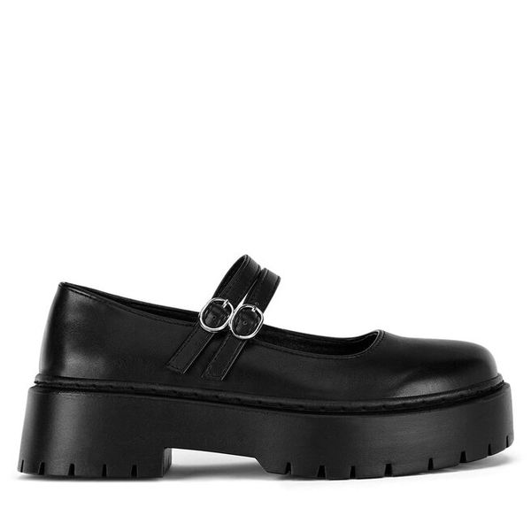 Półbuty DeeZee. Czarne półbuty damskie DeeZee, bez wzorów, bez obcasa, na płaskiej podeszwie, bez zapięcia. Za 159.99 zł.