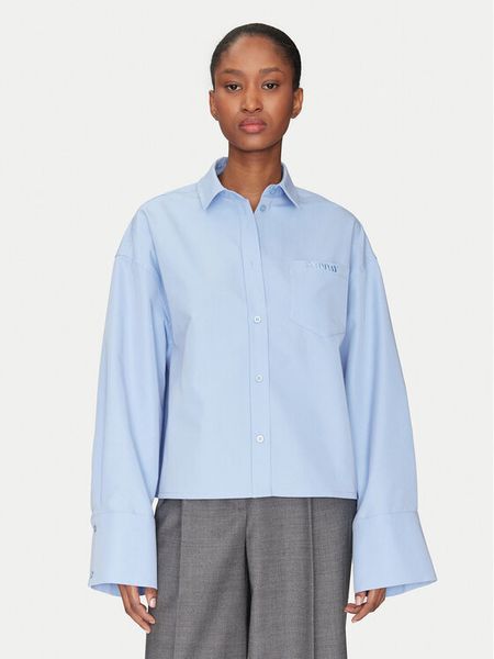 2NDDAY Koszula Claras 2251130229 Niebieski Relaxed Fit. Niebieskie koszule damskie 2NDDAY, bez wzorów, z bawełny, bez kołnierzyka, bez ramiączek. Za 419.99 zł.