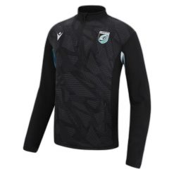 Bluza 1/4 zip Cardiff Blues Training Player Top Player 2022/23. Czarne bluzy damskie Macron, bez wzorów, z dresówki, bez kaptura. Za 275.00 zł.