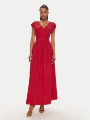 United Colors Of Benetton Sukienka letnia 44KXDV08P Różowy Regular Fit. Czerwone sukienki damskie United Colors Of Benetton, bez wzorów, z bawełny, bez ramiączek. Za 249.99 zł.