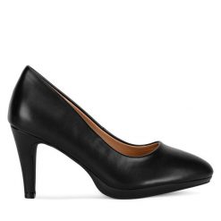 Czółenka Clara Barson. Czarne czółenka damskie Clara Barson, bez wzorów, bez obcasa. Za 76.99 zł.