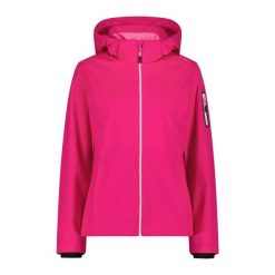 Kurtka damska turystyczna CMP 39A5016. Czerwone kurtki damskie CMP, l, bez wzorów, z softshellu, z kapturem. Za 340.00 zł.