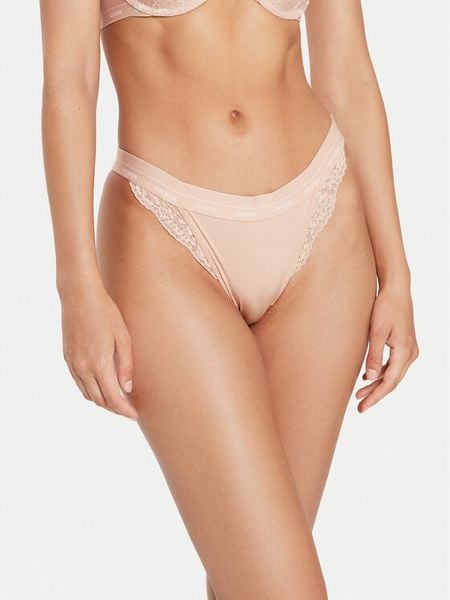 Guess Figi brazylijskie Jane O4YE00 PZ01C Beżowy. Brązowe figi Guess, z aplikacjami, z syntetyku. Za 69.99 zł.