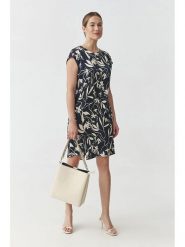 TATUUM Sukienka w kolorze granatowo-białym rozmiar: 38. Niebieskie sukienki damskie TATUUM, bez wzorów, bez ramiączek. Za 163.26 zł.