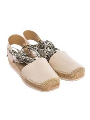 Michael Kors Skórzane espadryle w kolorze kremowym rozmiar: 38,5. Brązowe espadryle damskie Michael Kors, bez wzorów, z materiału, bez obcasa. Za 342.60 zł.