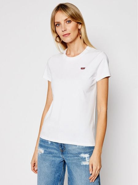 Levi's® T-Shirt Perfect Tee 39185-0006 Biały Regular Fit. Białe t-shirty damskie l, bez wzorów, z bawełny, bez kołnierzyka. Za 89.99 zł.