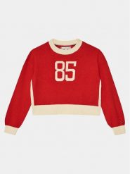 Tommy Hilfiger Sweter 85 Varsity Sweater KG0KG07770 Czerwony Regular Fit. Czerwone swetry dziewczęce Tommy Hilfiger, bez wzorów, z bawełny, bez kołnierzyka, bez ramiączek. Za 299.99 zł.