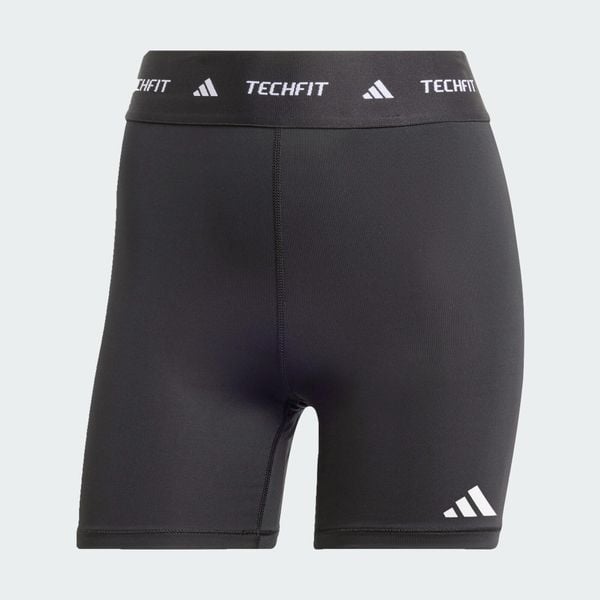 Krótkie legginsy TECHFIT. Czarne legginsy damskie Adidas, l, bez wzorów, z elastanu. Za 119.00 zł.