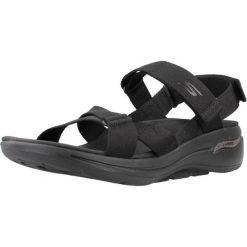 Sandały SKECHERS GO WALK ARCH FIT SANDAL Czarny. Czarne sandały damskie Skechers, bez wzorów, z tkaniny, bez obcasa, bez zapięcia. Za 349.90 zł.
