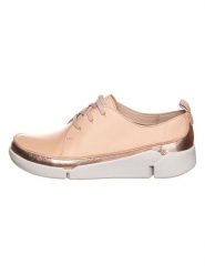Clarks Skórzane sneakersy "2 Tri Clara" w kolorze beżowym rozmiar: 41. Brązowe obuwie sportowe damskie Clarks, bez zapięcia. Za 267.92 zł.