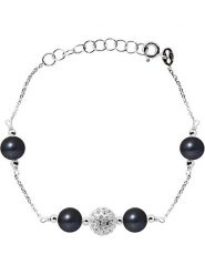 Pearline Srebrna bransoletka z perłami w kolorze czarnym rozmiar: onesize. Szare bransoletki damskie Pearline, srebrne. Za 208.99 zł.