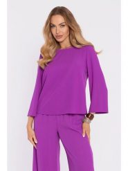 Made of emotion Bluzka w kolorze fioletowym rozmiar: S. Różowe bluzki damskie Made Of Emotion, s, bez wzorów, bez kołnierzyka, bez ramiączek. Za 157.99 zł.