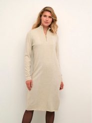 Cream Sukienka dzianinowa Crdela Knit 10611862 Beżowy Straight Fit. Brązowe sukienki damskie Cream, bez wzorów, z dzianiny, bez ramiączek. Za 189.99 zł.