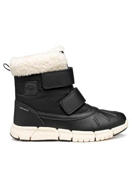 Geox Śniegowce J Flexyper B Ab J46APC 0BCFU C9999 S Czarny. Czarne kozaki dziewczęce Geox, bez wzorów, ze skóry, bez obcasa, bez zapięcia. Za 289.99 zł.