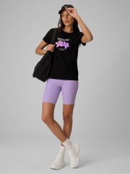 4F Legginsy kolarki z prążkowanej dzianiny damskie - fioletowe M. Fioletowe legginsy damskie 4F, m, bez wzorów, z dzianiny. Za 79.99 zł.