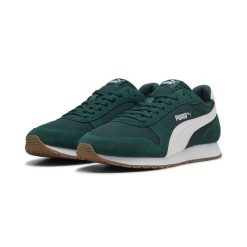 Sneakersy unisex ST MILER PUMA Dark Myrtle White Gum Green Beige. Białe obuwie sportowe damskie Puma, z zamszu, bez zapięcia, trekkingowe. Za 319.00 zł.