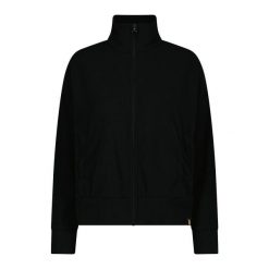 Kurtka damska z zamkiem i wysokim kołnierzem CMP. Czarne kurtki damskie CMP, na zimę, bez wzorów, z polaru, bez kaptura. Za 323.50 zł.