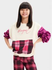 Desigual Bluza 23WGSK10 Écru Regular Fit. Bluzy dziewczęce Desigual, bez wzorów, z bawełny, bez ramiączek, bez kaptura. Za 149.99 zł.