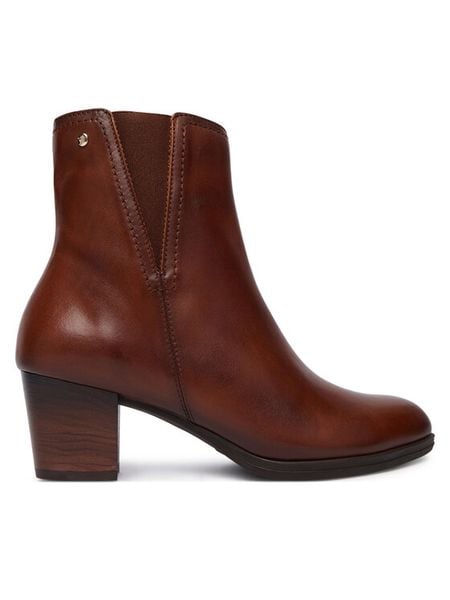 Pikolinos Botki Zamora W0E-8628 Brązowy. Brązowe botki damskie Pikolinos, bez obcasa, na słupku, bez zapięcia. Za 759.99 zł.