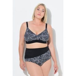 Damskie Bikini zestaw dwuczęściowy linie miękkie miseczki regulowane ramiączka. Czarne bikini Ulla Popken, bez wzorów, z elastanu. Za 239.99 zł.