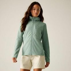 Damska bluza polarowa Switch Up Pro z kapturem i zamkiem błyskawicznym. Zielone bluzy damskie Dare 2b, bez wzorów, z materiału, z kapturem. Za 349.99 zł.