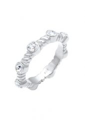 Elli PREMIUM Damska obrączka skręcona mieniąca się kryształami, wykonana ze srebra próby 925 sterling silver Pierścionki 1 ct Damski. Szare pierścionki damskie Elli PREMIUM, srebrne. Za 153.99 zł.
