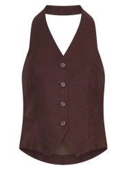 MOSS COPENHAGEN Kamizelka "Naira Claritta" w kolorze brązowym rozmiar: XS. Brązowe kamizelki damskie Moss Copenhagen, xs, bez wzorów, bez kaptura. Za 136.13 zł.