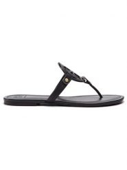 Tory Burch Japonki Miller 11744 Czarny. Czarne klapki damskie Tory Burch, bez wzorów, ze skóry, bez obcasa, bez zapięcia. Za 809.99 zł.