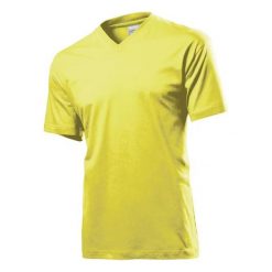 Koszulka Unisex Dla Dorosłych Z Klasycznym Dekoltem W Szpic. Żółte bluzki damskie Stedman, bez wzorów, klasyczne, bez kołnierzyka, bez ramiączek. Za 43.99 zł.