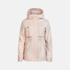 Kurtka damska SEDONA W Shell Mount-Tex wodoodporna, oddychająca i wiatroszczelna. Czerwone kurtki damskie Izas, bez wzorów, bez kaptura. Za 486.91 zł.