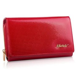 Portfel damski BETLEWSKI czerwony BPD-DT-513. Czerwone portfele damskie Betlewski, bez wzorów, ze skóry. Za 139.99 zł.