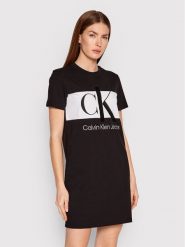 Calvin Klein Jeans Sukienka codzienna J20J218862 Czarny Regular Fit. Czarne sukienki damskie Calvin Klein Jeans, bez wzorów, z bawełny, bez ramiączek. Za 189.99 zł.