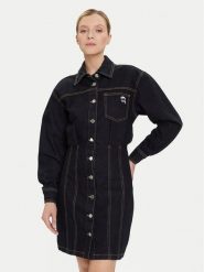 KARL LAGERFELD Sukienka jeansowa A4W13019 Granatowy Relaxed Fit. Niebieskie sukienki damskie KARL LAGERFELD, bez wzorów, z bawełny, bez ramiączek. Za 829.99 zł.