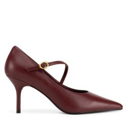 Szpilki GINO ROSSI. Czerwone szpilki damskie Gino Rossi, bez wzorów, bez obcasa, na szpilce, bez zapięcia. Za 349.99 zł.