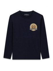 Guess Bluzka L6YI08 K3717 Granatowy Regular Fit. Niebieskie t-shirty i koszulki chłopięce Guess, z aplikacjami, z bawełny, bez kołnierzyka, bez ramiączek. Za 94.99 zł.