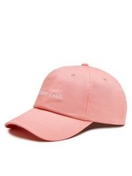 Tommy Jeans Czapka z daszkiem Linear Logo AW0AW15845 Różowy. Czerwone czapki z daszkiem damskie Tommy Jeans, bez wzorów, z bawełny. Za 79.99 zł.