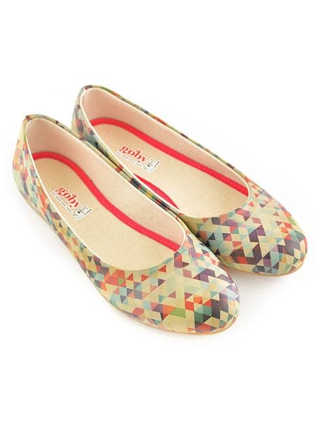 Goby Skórzane baleriny w kolorze beżowym ze wzorem rozmiar: 39. Brązowe balerinki damskie Goby, bez wzorów. Za 175.26 zł.