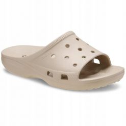 Klapki Dla Dorosłych Crocs Saturday Slide. Czerwone klapki damskie Crocs, bez wzorów, z materiału, bez obcasa, bez zapięcia. Za 139.99 zł.
