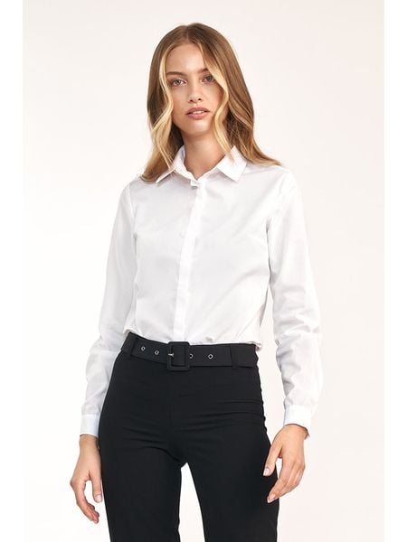 Nife Koszula w kolorze białym rozmiar: 42. Białe koszule damskie Nife, bez wzorów, bez kołnierzyka, bez ramiączek. Za 96.14 zł.