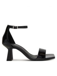 DKNY Sandały Krazz K2646937 Czarny. Czarne sandały damskie DKNY, bez wzorów, ze skóry, bez obcasa, na słupku, bez zapięcia. Za 579.99 zł.