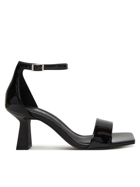 DKNY Sandały Krazz K2646937 Czarny. Czarne sandały damskie DKNY, bez wzorów, ze skóry, bez obcasa, na słupku, bez zapięcia. Za 579.99 zł.